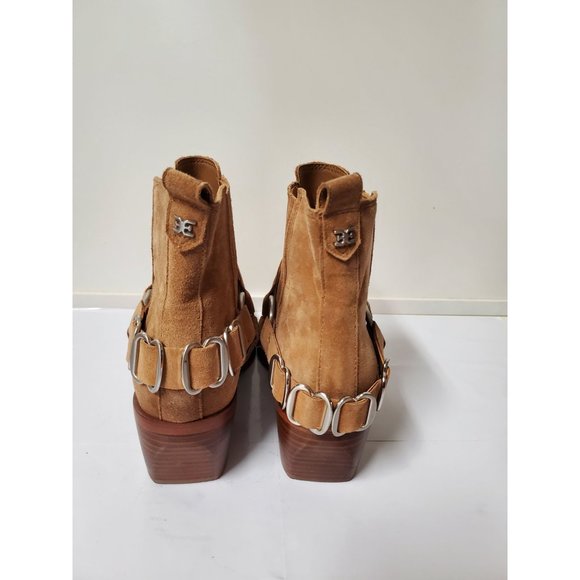 SAM EDELMAN Bellamie Suede Ankle Boots - Honey Camel - Women’s Size 8M NEW - Picture 6 of 10